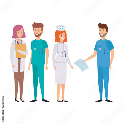 group of doctors with nurse