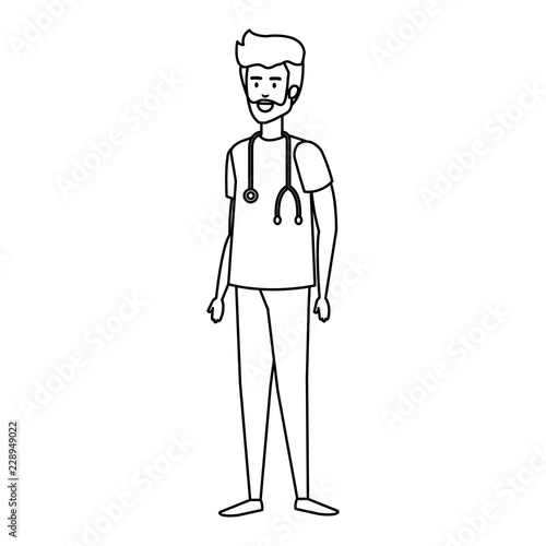 general practitioner with stethoscope character