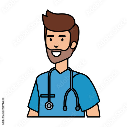 general practitioner with stethoscope character