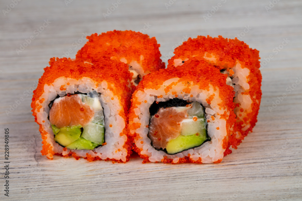 Japanese roll with salmon