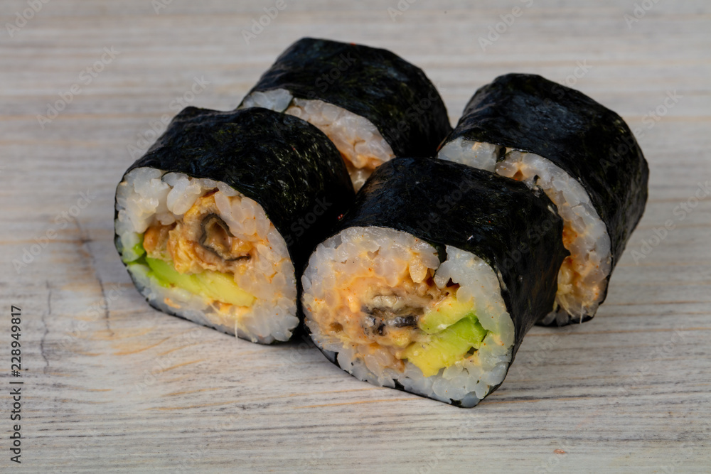 Japanese roll with eel Japanese roll with eel