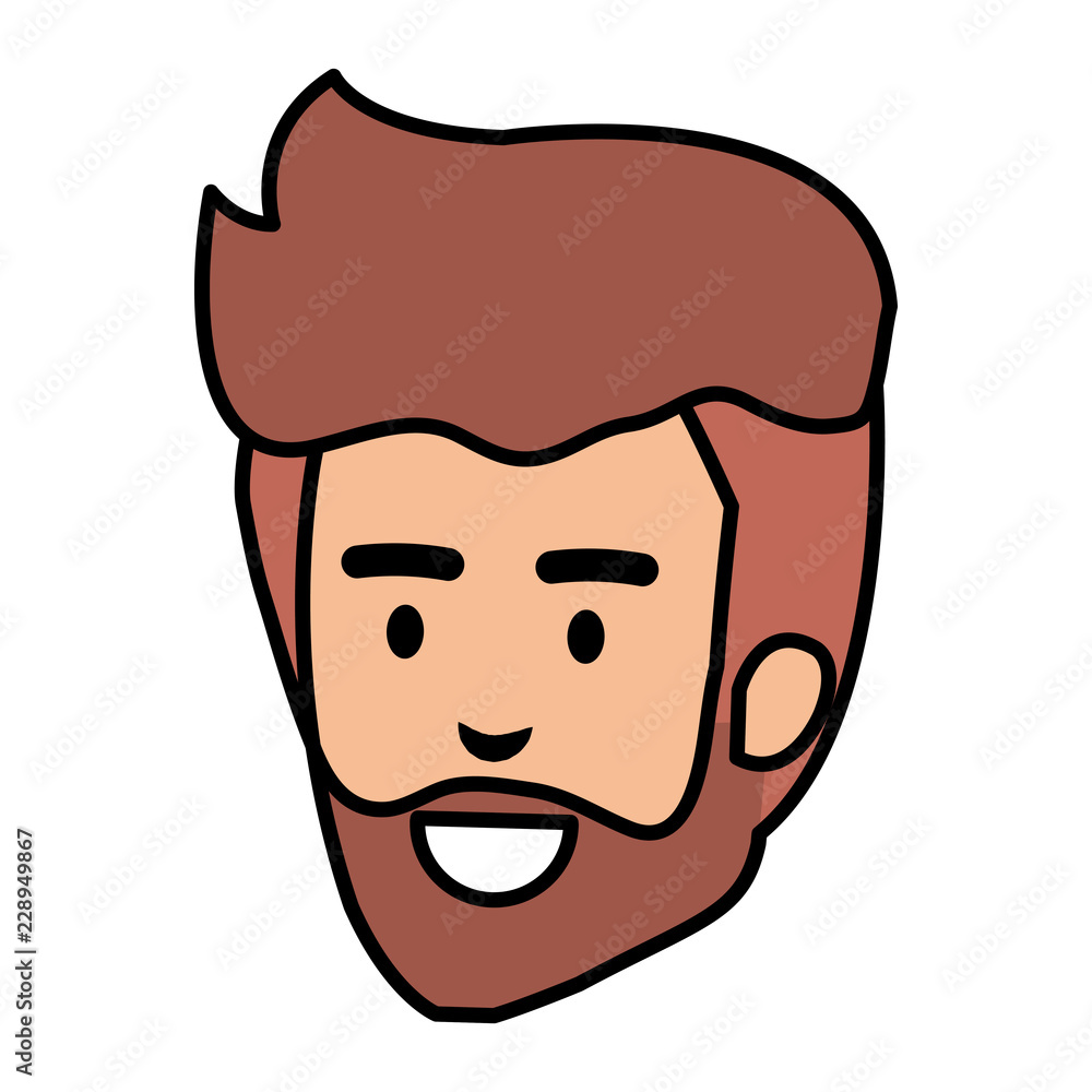 young man head with beard avatar character young man head with beard avatar character