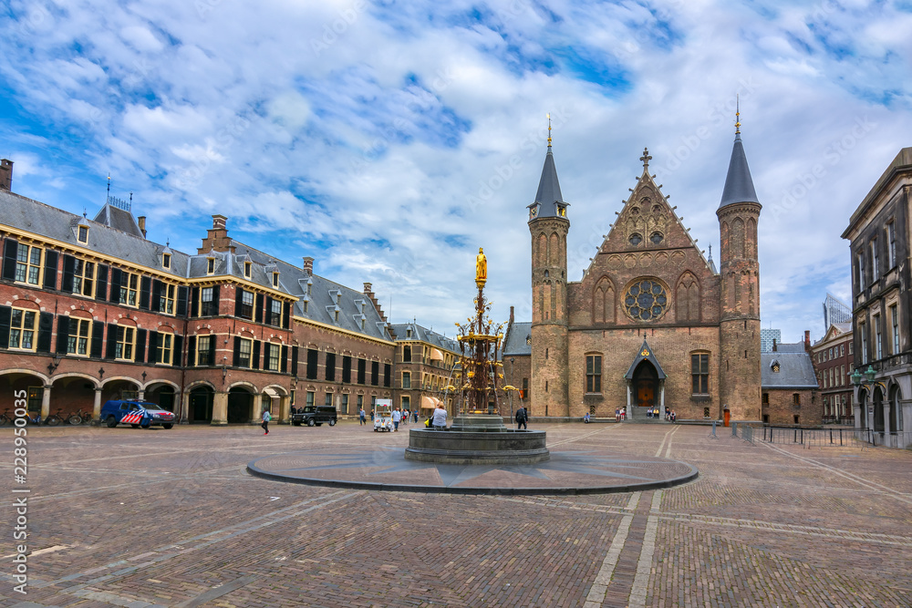 Fototapeta premium Hall of the Knights (Ridderzaal) in courtyard of Binnenhof (Dutch parliament), Hague, Netherlands