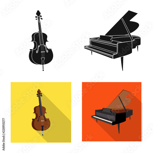 Vector design of music and tune logo. Set of music and tool vector icon for stock.