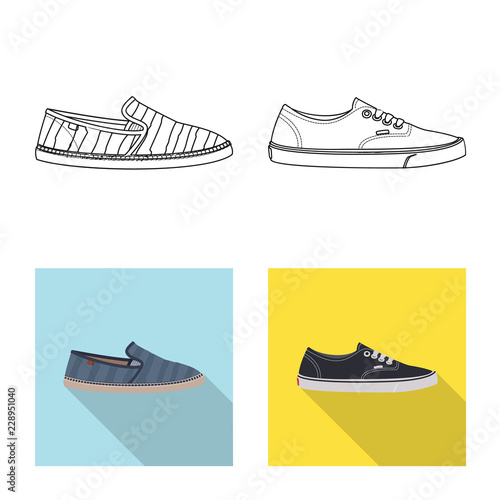 Vector design of shoe and footwear symbol. Collection of shoe and foot vector icon for stock.