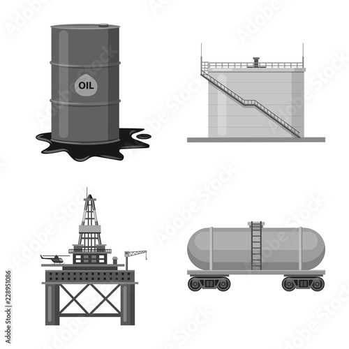 Isolated object of oil and gas symbol. Collection of oil and petrol stock symbol for web.