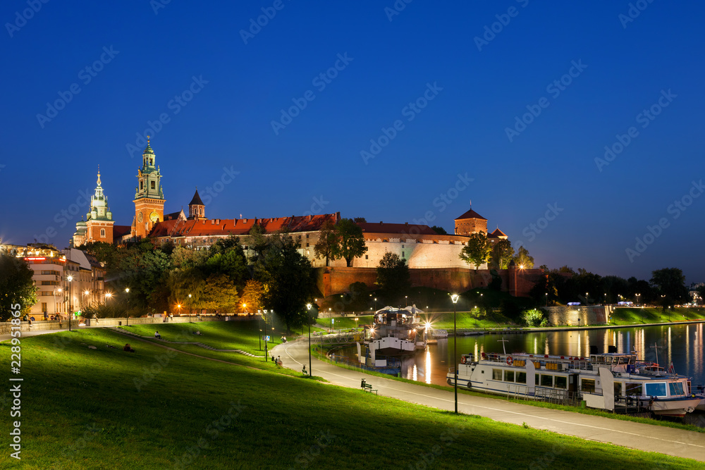 Wawel Castle by night in Krakow Wawel Castle by night in Krakow
