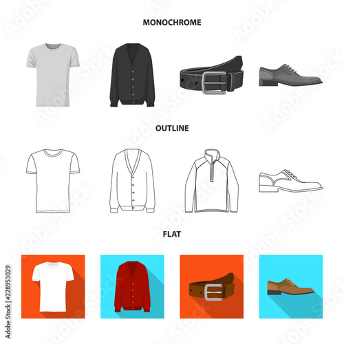 Vector design of man and clothing symbol. Collection of man and wear vector icon for stock.