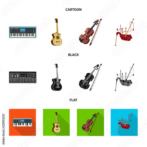 Vector illustration of music and tune icon. Collection of music and tool stock symbol for web.