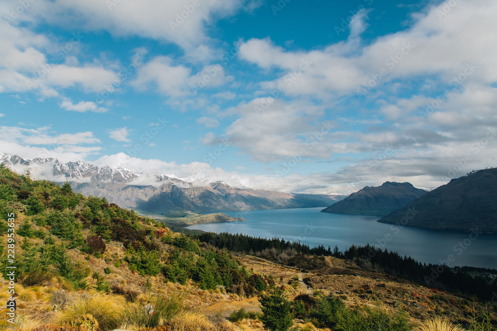 New Zealand, Otago, Queenstown, Queenstown hill, Lake Wakatipu,