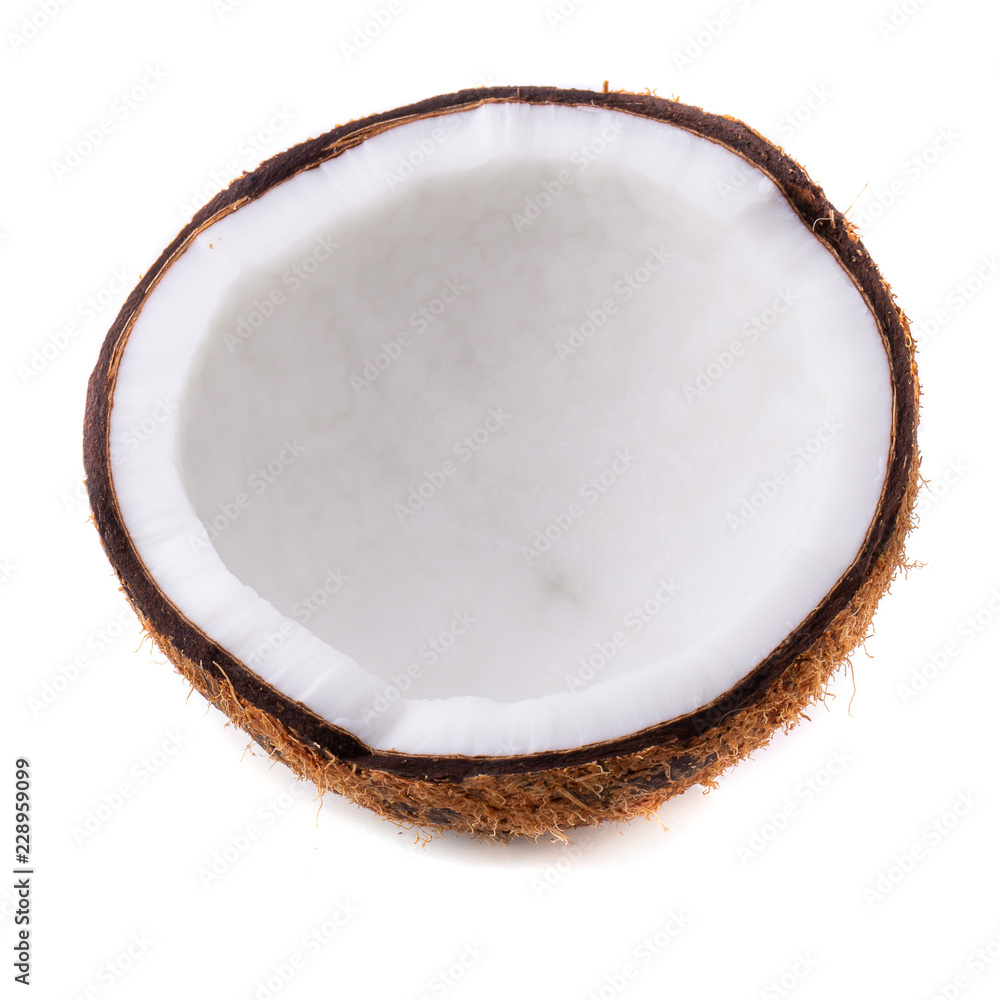 Half of coconuts isolated on a white background Half of coconuts isolated on a white background