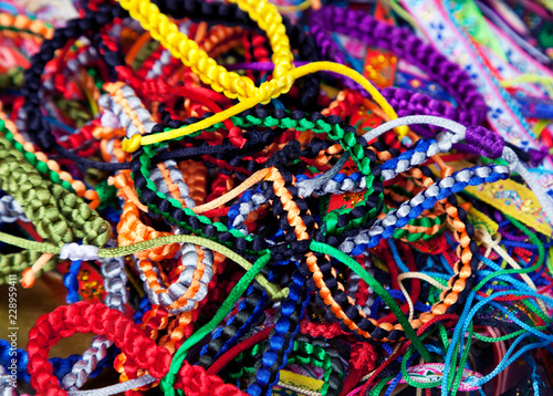 Handmade woven bracelets background