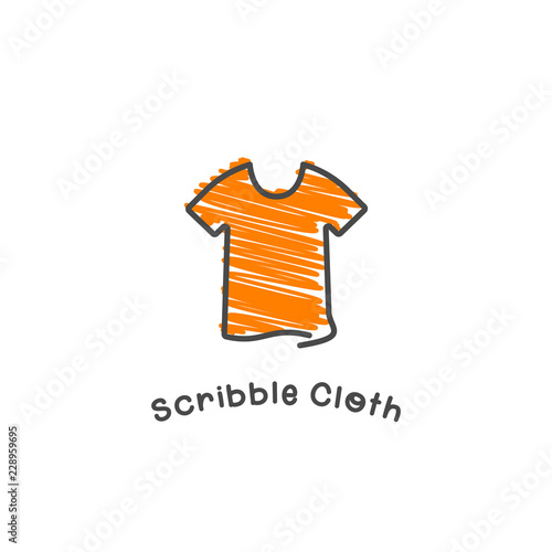 Kid fashion clothing logo symbol scribble hand drawing style illustration