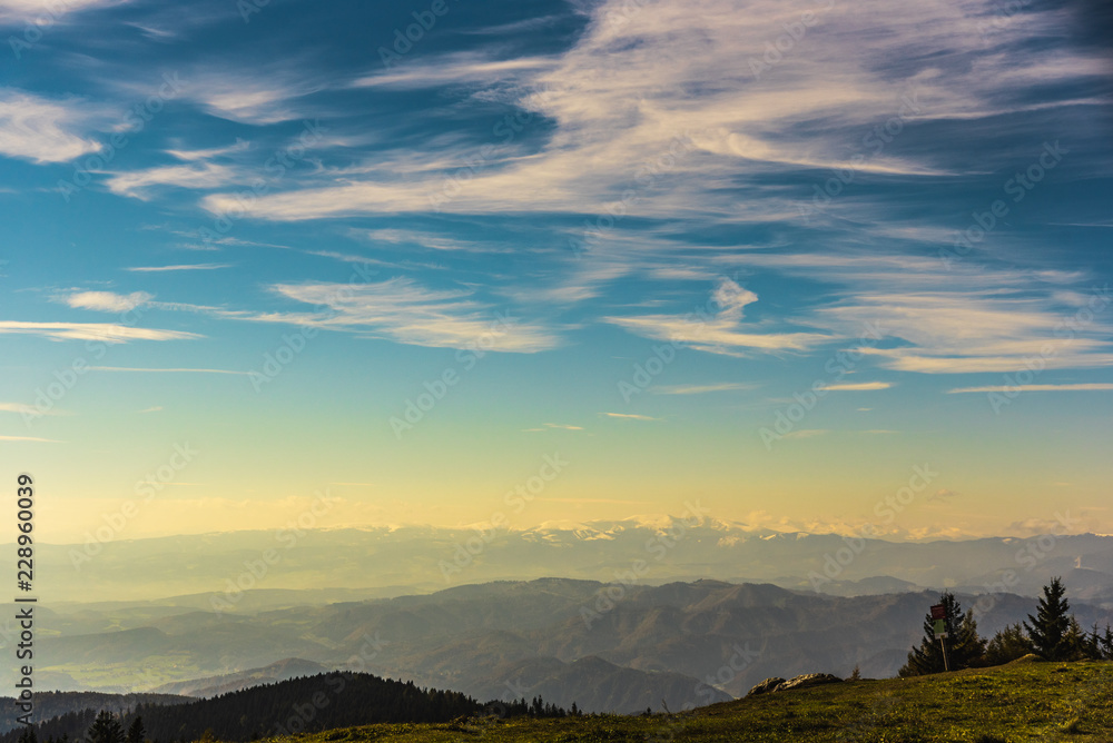 View from Shockl mountain in Graz. Tourist spot in Graz