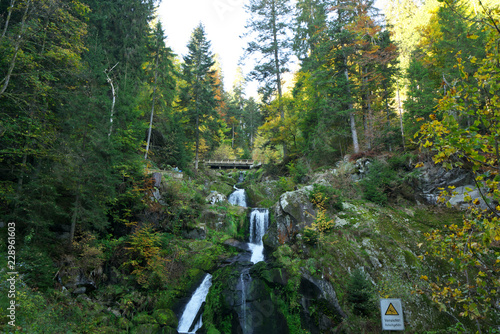 TBaden-Wurttemberg, Germany-October 12, 2018: Triberger Waterfall, the highest waterfall in Germany, in Black Forest photo