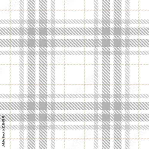 Tartan Seamless Pattern Background in Pastel Grey, Dusty Beige And White  Color  Plaid