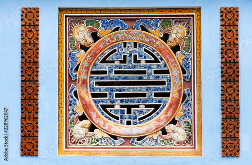 Chinese longevity symbol made of ceramic