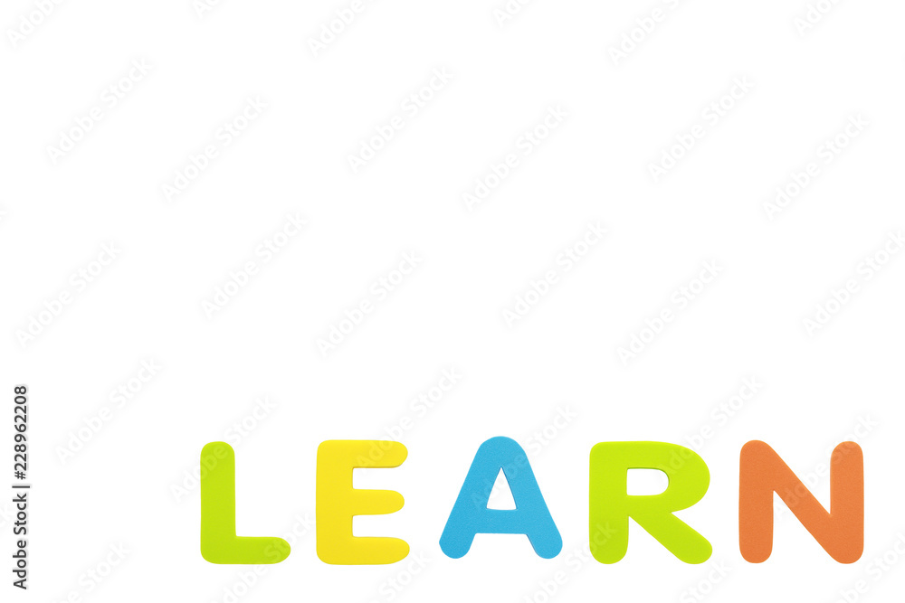Alphabet sponge rubber of text Alphabet sponge rubber of text