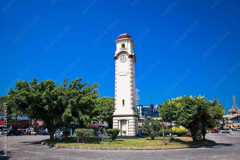 The clock tower in Colombo city. Sri Lanka.