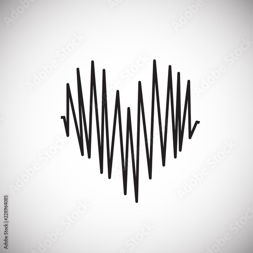 Heart rate on white background icon