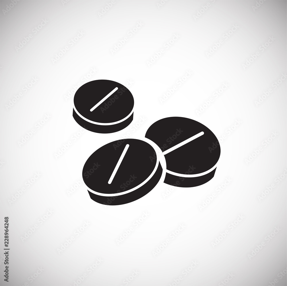 Fototapeta premium Tablets on white background icon