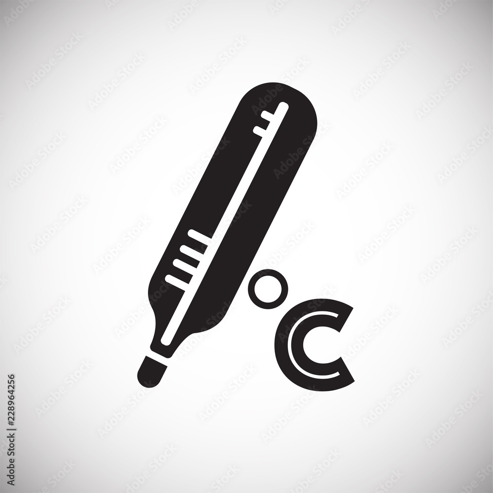 Thermometer celsium on white background icon Thermometer celsium on white background icon