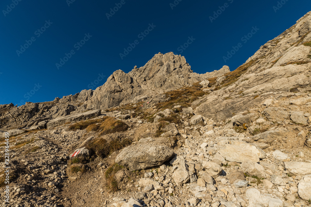 Colorful Autumn Mountain Landscape Panorama Views At Hochstadel In The Lienz Dolomites Between East Tyrol & Carinthia