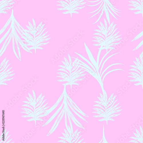 Exotic Palm Leaves Print . Illustration for Surface , Invitation , Notebook, Banner , Wrap Paper ,Textiles, Cover, Magazine ,Postcard Background ,Textile,Fashion 