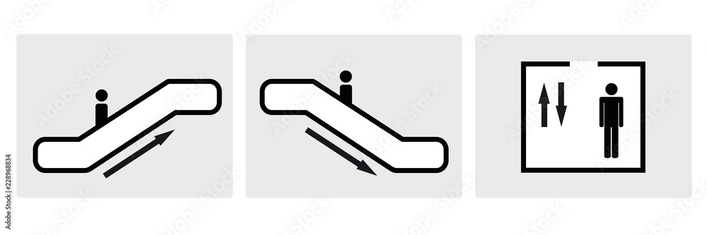 escalator and elevator pictogram icon escalator and elevator pictogram icon
