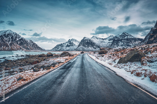 Road in Norway in winter