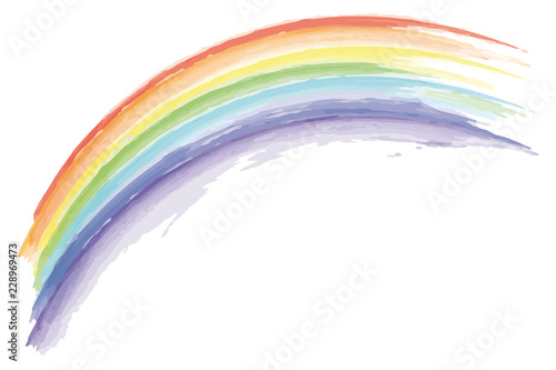 watercolor rainbow isolated on white background photo