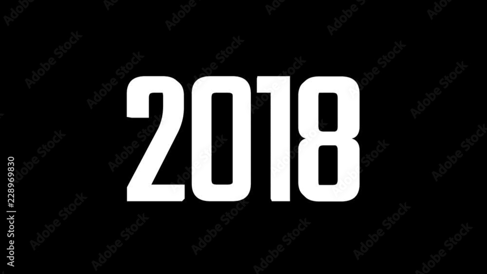 Modern animated cgi background with New Year 2018 - 2019. Abstract 3d rendering of rotating gold numbers. Motion design 4k video with alpha matte Modern animated cgi background with New Year 2018 - 2019. Abstract 3d rendering of rotating gold numbers. Motion design 4k video with alpha matte