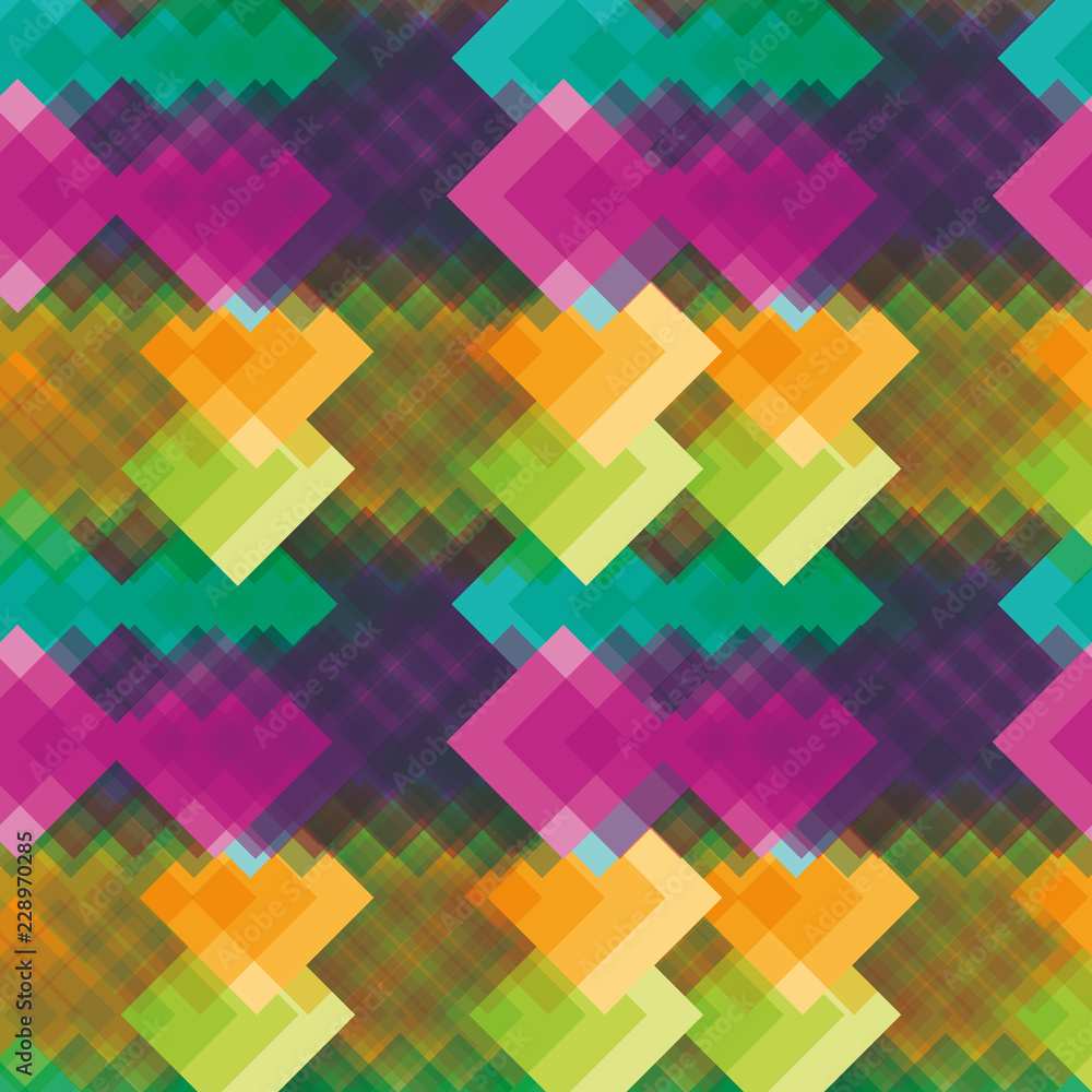 Multicolor rhombus seamless pattern