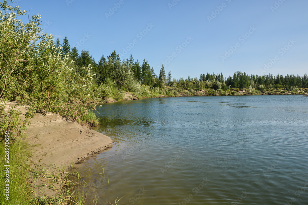 The river in the natural Park on the Taimyr Peninsula. The river in the natural Park on the Taimyr Peninsula.