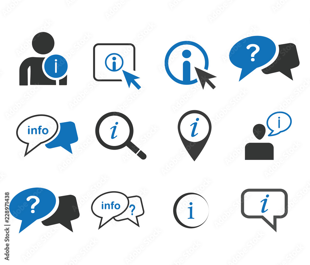 information icon sets blue version information icon sets blue version