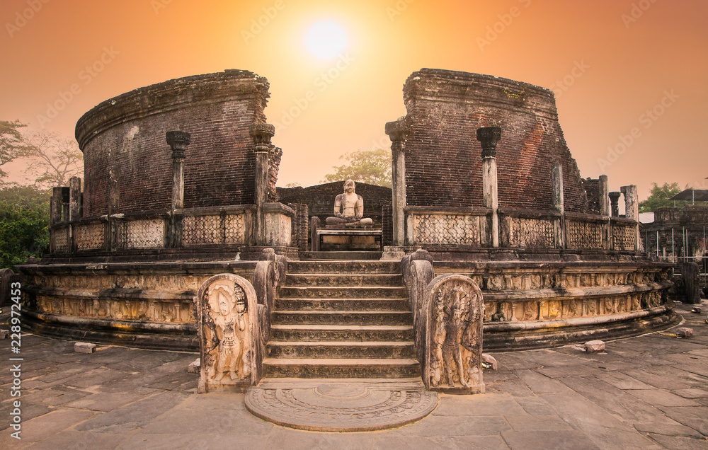 Polonnaruwa Vatadage in the night is ancient structure dating back to the Polonnaruwa , Sri Lanka.