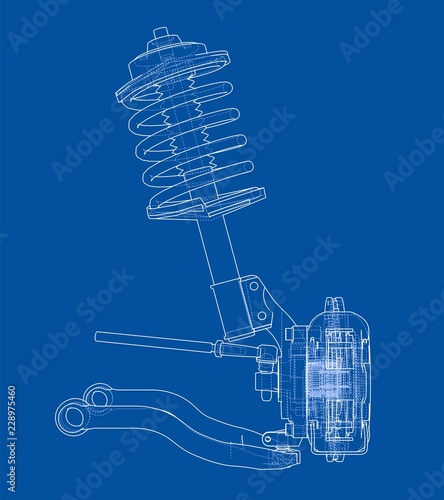 Car suspension with shock absorber