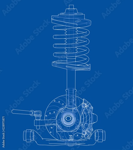 Car suspension with shock absorber