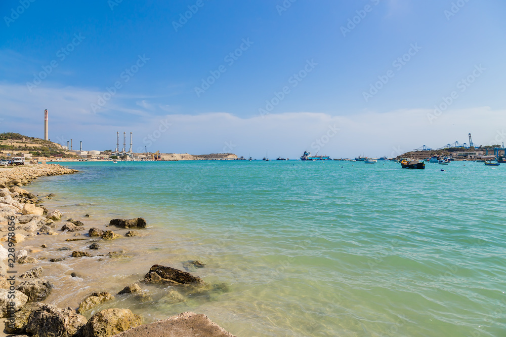 Marsaxlokk, Malta. Picturesque bay and port
