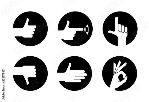 Hands icon set