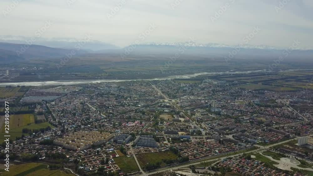 China's Xinjiang urban aerial landscape, Bagua City China's Xinjiang urban aerial landscape, Bagua City