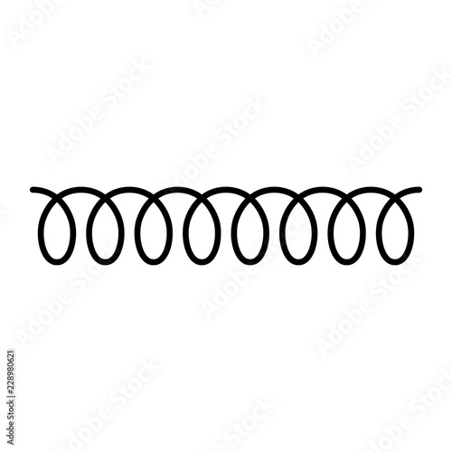 Black telephone spiral cable. Simple flat illustration