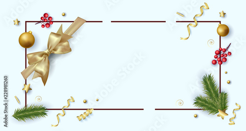 Merry Christmas background design. Vector logo, typography. Usable as banner, greeting card, gift package etc.