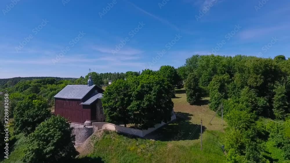 Kolozhskaya church of the twelfth century, Grodno, Belarus. Shot by drone Kolozhskaya church of the twelfth century, Grodno, Belarus. Shot by drone