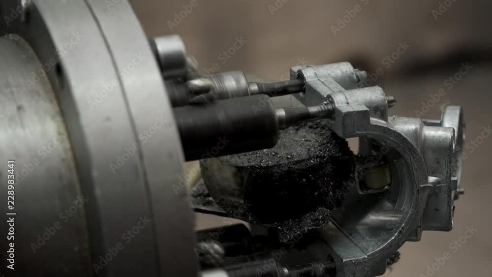 Hands Of Factory Worker Bring A Detail To Drilling Hands Of Factory Worker Bring A Detail To Drilling
