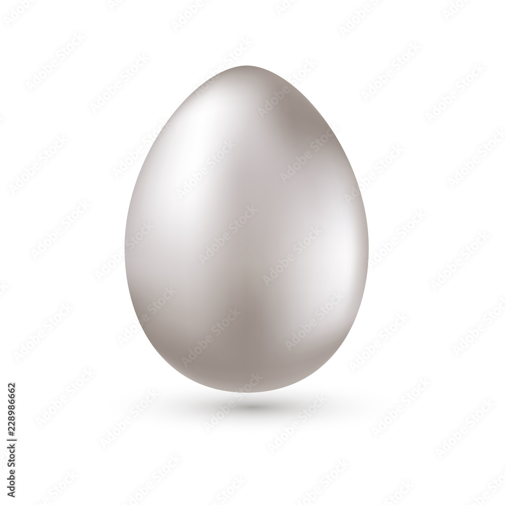 Realistic silver egg isolated on white. Vector illustration. Easter Design. Realistic silver egg isolated on white. Vector illustration. Easter Design.