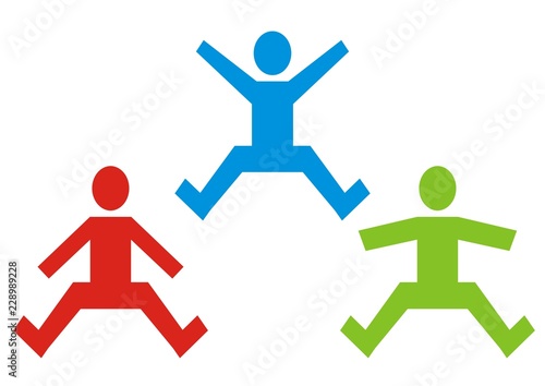 Three different figures, vector icon