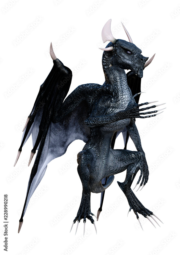 3D Rendering Fairy Tale Dragon on White 3D Rendering Fairy Tale Dragon on White