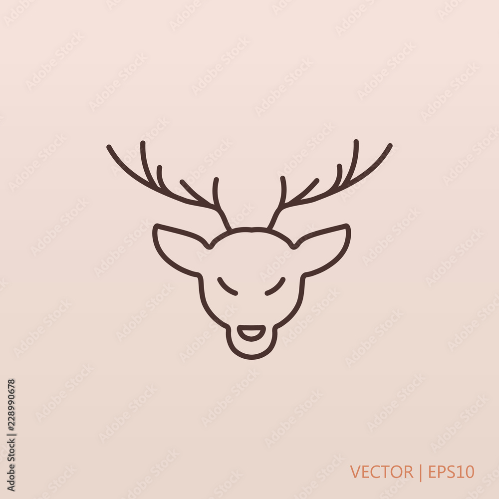 Deer head simple icon. Vector illustration Deer head simple icon. Vector illustration