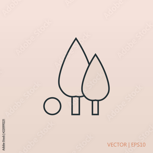 Tree simple icon. Two simple trees. Vector illustration